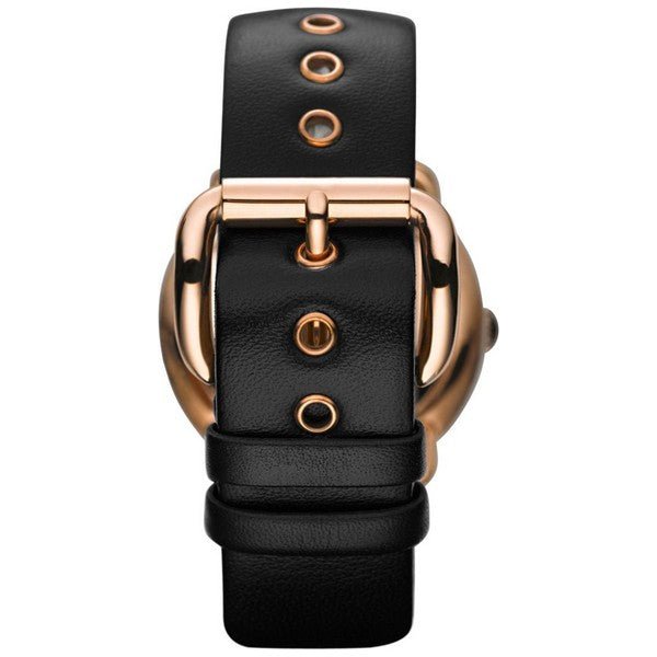 Marc Jacobs Amy Black Dial Black Leather Strap Watch for Women - MBM1225