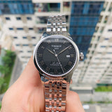 Tissot Le Locle Powermatic 80 Black Dial Silver Steel Strap Watch For Men - T006.407.11.053.00