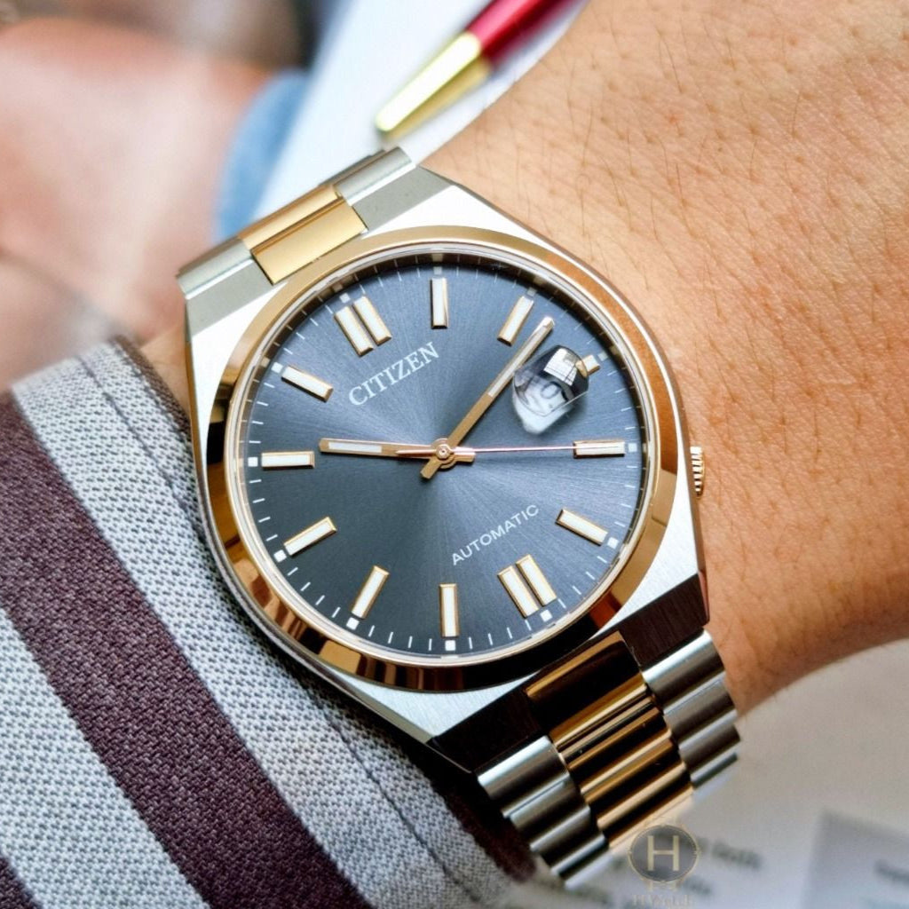 Citizen Tsuyosa Automatic Grey Dial Two Tone Steel Strap Watch For Men - NJ0154-80H