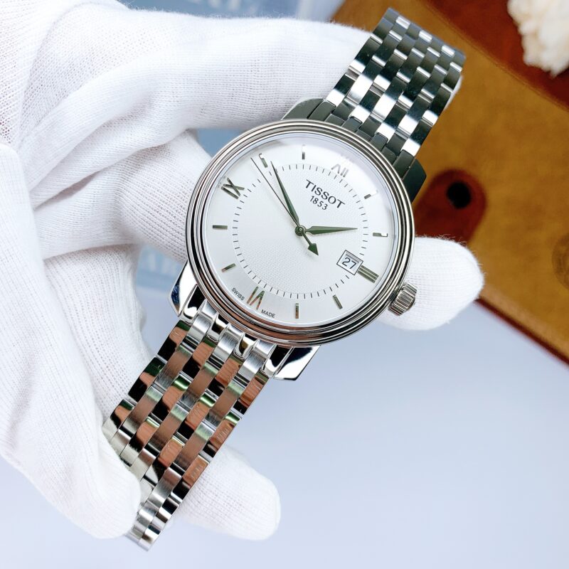 Tissot T Classic Bridgeport Silver Dial Silver Mesh Bracelet Watch For Men - T097.410.11.038.00