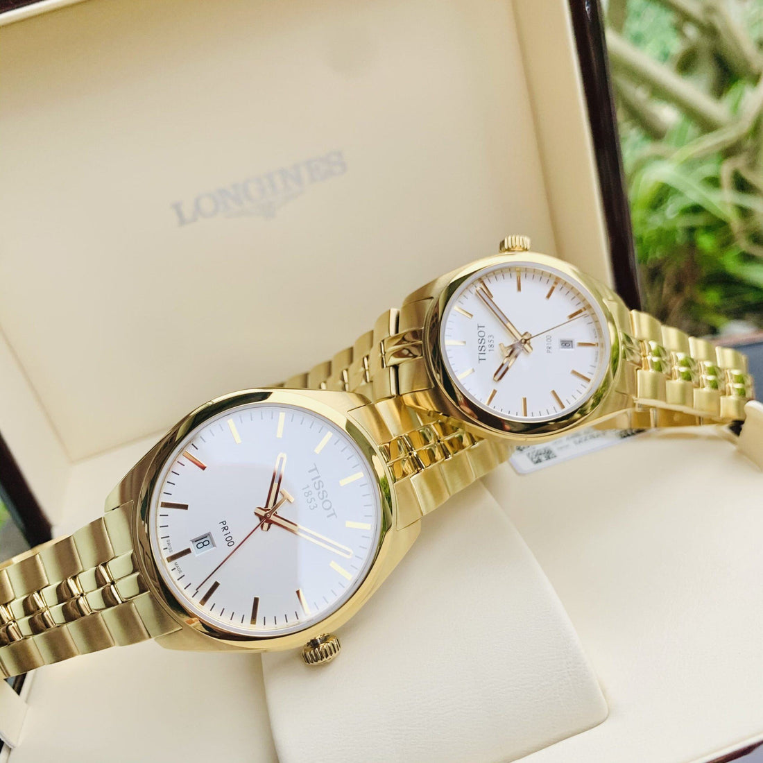 Tissot T Classic PR 100 Quartz White Dial Gold Steel Strap Watch for Men - T101.410.33.031.00