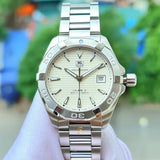 Tag Heuer Aquaracer Automatic White Dial Silver Steel Strap Watch for Men - WAY2111.BA0928