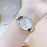 Calvin Klein Snake Silver Dial Silver Steel Strap Watch For Women - K6E23146