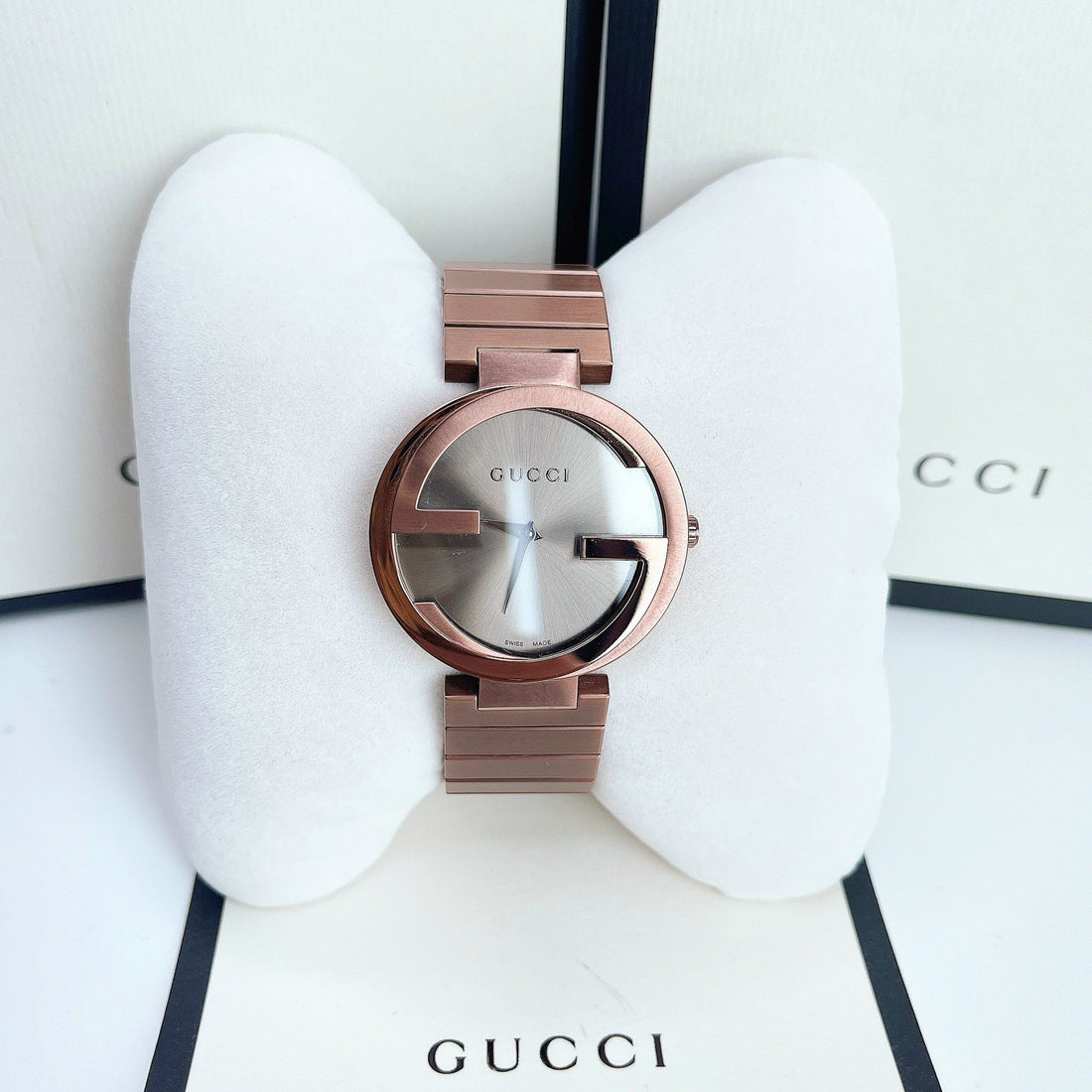 Gucci Interlocking G Quartz Brown Dial Brown Steel Strap Watch for Women -  YA133317