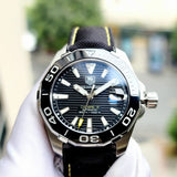 Tag Heuer Aquaracer Calibre 5 Automatic Black Dial Black Nylon Strap Watch for Men - WAY211A.FC6362