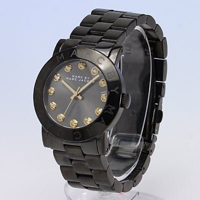 Marc Jacobs Amy Black Dial Black Steel Strap Watch for Women - MBM8595