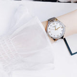 Bulova Crystal Collection Mother of Pearl Dial Silver Steel Strap Watch for Women - 96L263