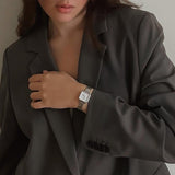 Daniel Wellington Quadro Studio White Dial Silver Mesh Bracelet Watch For Women - DW00100521