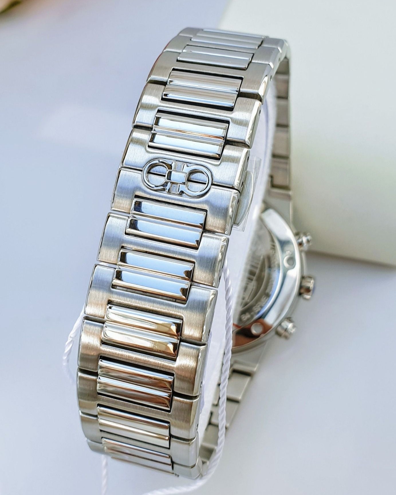 Salvatore Ferragamo Sapphire Chrono Blue Dial Silver Steel Strap Watch for Men - SFME01123