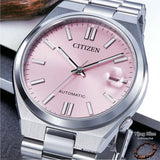 Citizen x Pantone Automatic Dreamy Pink Dial Silver Steel Strap Watch For Men - NJ0158-89X