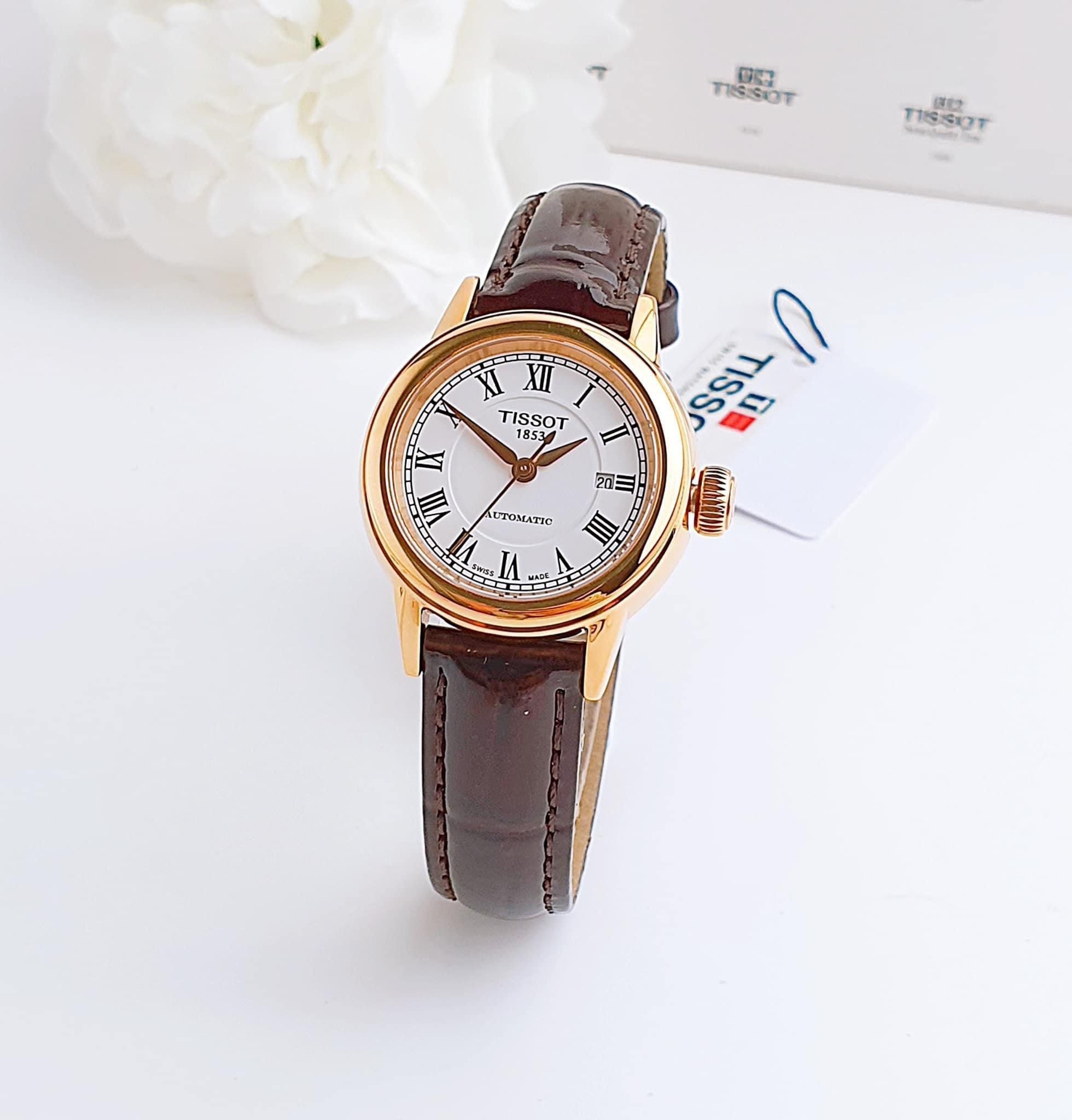 Tissot T Classic Carson White Dial Brown Leather Strap Watch For Women - T085.207.36.013.00