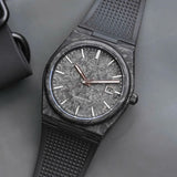 Tissot PRX Powermatic 80 Carbon Black Dial Black Rubber Strap Watch for Men - T137.907.97.201.00