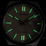 Citizen Tsuyosa Automatic Oatmeal White Dial Silver Steel Strap Watch For Men - NJ0151-88W