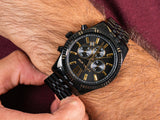 Michael Kors Lexington Chronograph Black Dial Black Steel Strap Watch for Men - MK8603