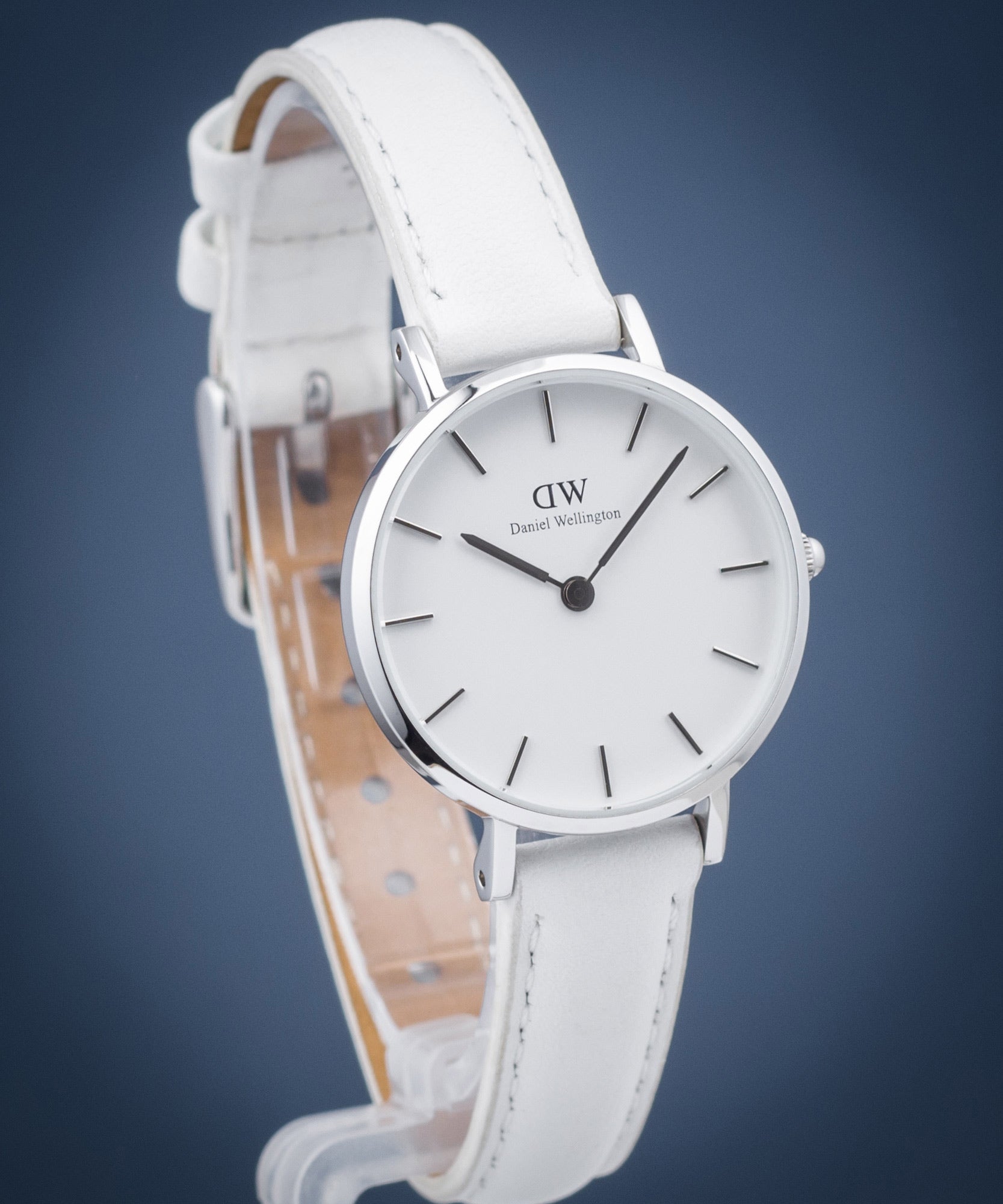 Daniel Wellington Petite Bondi White Dial White Leather Strap Watch For Women - DW00100250