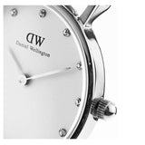 Daniel Wellington York White Dial Brown Leather Strap Watch For Women - DW00100069