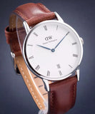 Daniel Wellington Dapper St Mawes White Dial Brown Leather Strap Watch For Women - DW00100095