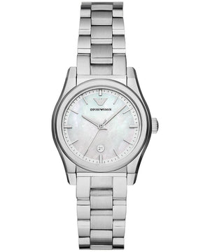 Emporio Armani Federica Mother of Pearl Dial Silver Steel Strap Watch For Women - AR11557