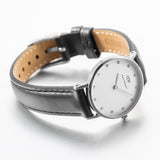 Daniel Wellington Classy Sheffield White Dial Black Leather Strap Watch For Women - DW00100068
