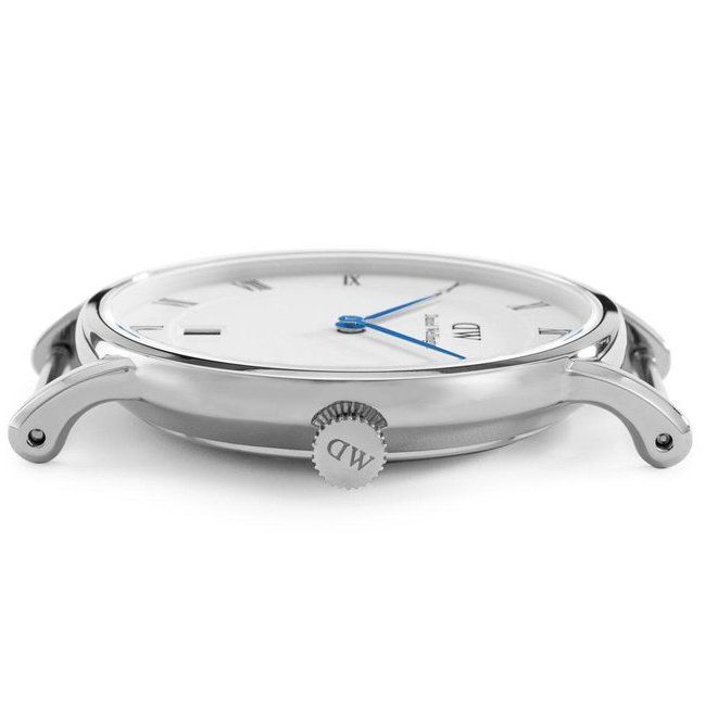 Daniel Wellington Dapper Cornwall White Dial Black Nylon Strap Watch for Women - DW00100264