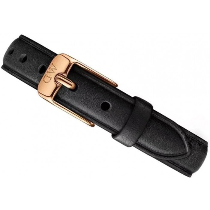 Daniel Wellington Quadro Sheffield Black Dial Black Leather Strap Watch For Women - DW00100435