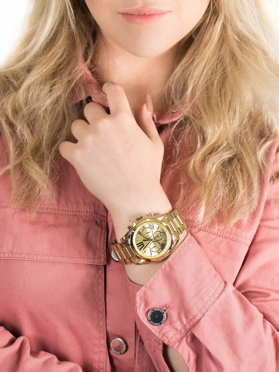 Michael Kors Bradshaw Gold Dial Gold Steel Strap Watch for Women - MK5605