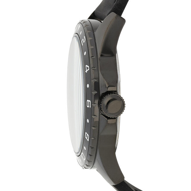 Guess Odyssey Quartz Black Dial Black Silicone Strap Watch For Men - W1108G3