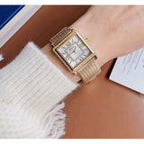 Guess White Dial Gold Mesh Bracelet Watch For Women - W0826L2