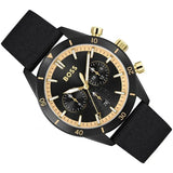 Hugo Boss Santiago Black Dial Black Nylon Strap Watch for Men - 1513935