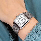 Guess Highline White Dial Silver Mesh Bracelet Watch For Women - W0826L1