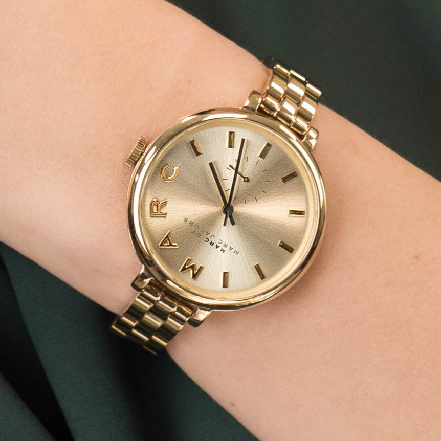 Marc Jacobs Sally Champagne Gold Dial Gold Steel Strap Watch for Women - MBM3363