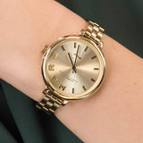 Marc Jacobs Sally Champagne Gold Dial Gold Steel Strap Watch for Women - MBM3363