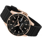 Maserati SFIDA Automatic Black Dial Black Rubber Strap Watch For Men - R8821140001