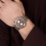 Maserati Legend Chronograph Brown Dial Two Tone Steel Strap Watch For Men - R8873638003