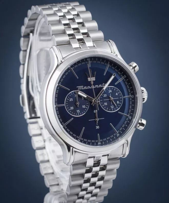 Maserati Epoca Chronograph Blue Dial Silver Steel Strap Watch For Men - R8873618024