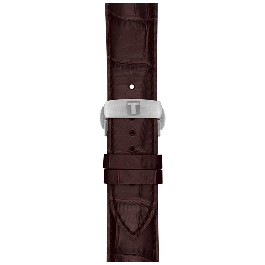 Tissot Luxury Powermatic 80 Silver Dial Brown Leather Strap Watch For Men - T086.407.16.031.00