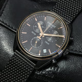 Tissot T Classic PR 100 Chronograph Anthracite Black Dial Black Mesh Bracelet Watch For Men - T101.417.23.061.00