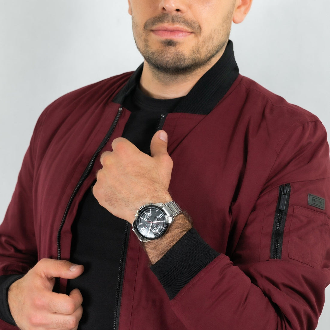 Tommy Hilfiger Decker Quartz Black Dial Silver Steel Strap Watch for Men - 1791472