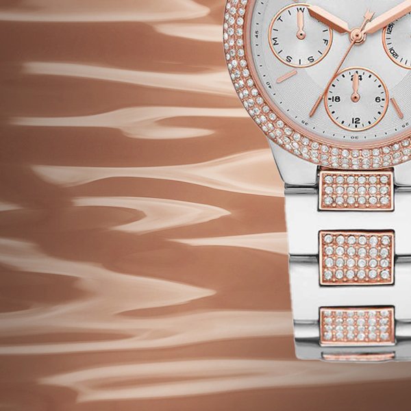 Michael Kors Camille Multifunction White Dial Two Tone Steel Strap Watch For Women - MK6846