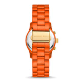 Michael Kors Runway Chronograph Limited Edition Orange Dial Orange Steel Strap Watch for - MK7477LE