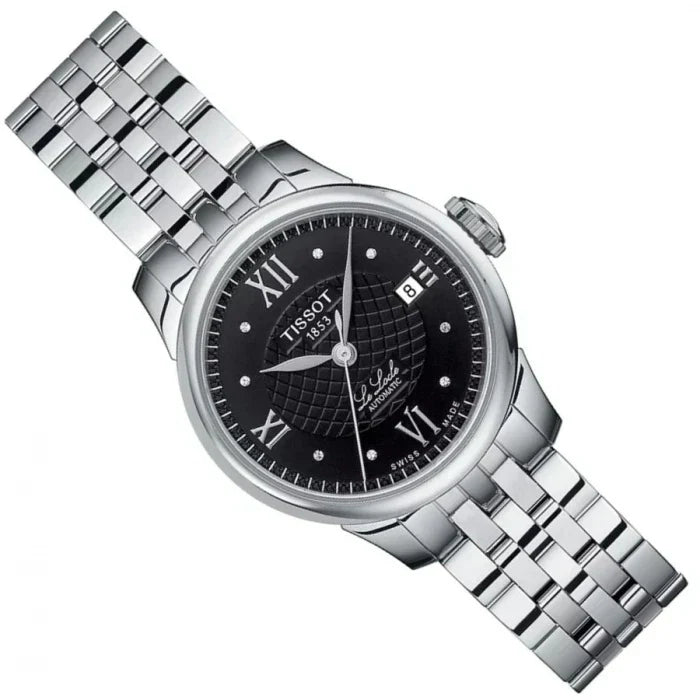 Tissot Le Locle Automatic Lady Black Dial Silver Steel Strap Watch For Women - T41.1.183.56