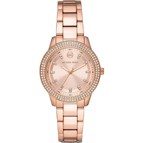 Michael Kors Tibby Pave Rose Gold Dial Rose Gold Steel Strap Watch for Women - MK1058