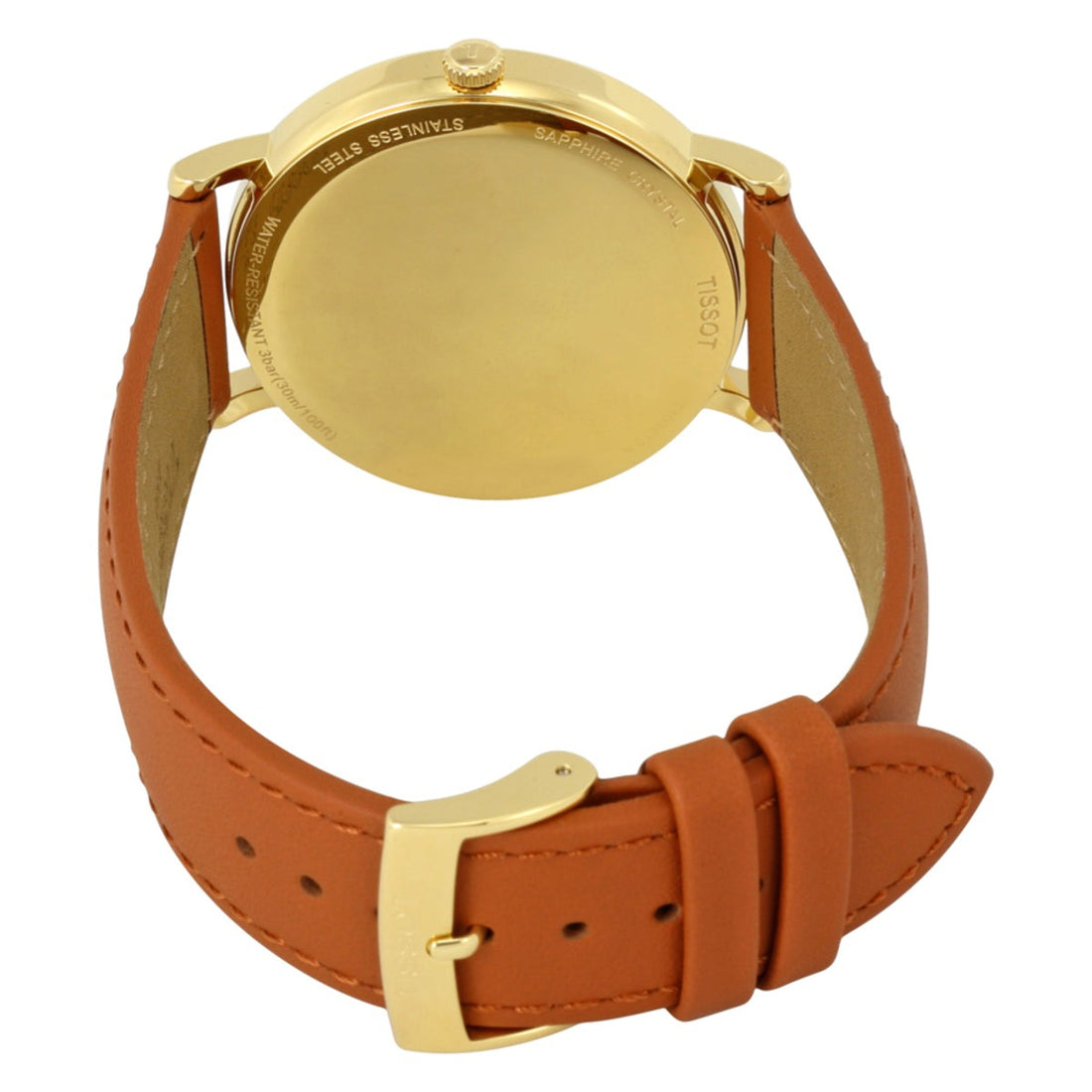 Tissot T Classic Everytime White Dial Brown Leather Strap Watch For Men - T109.410.36.031.00