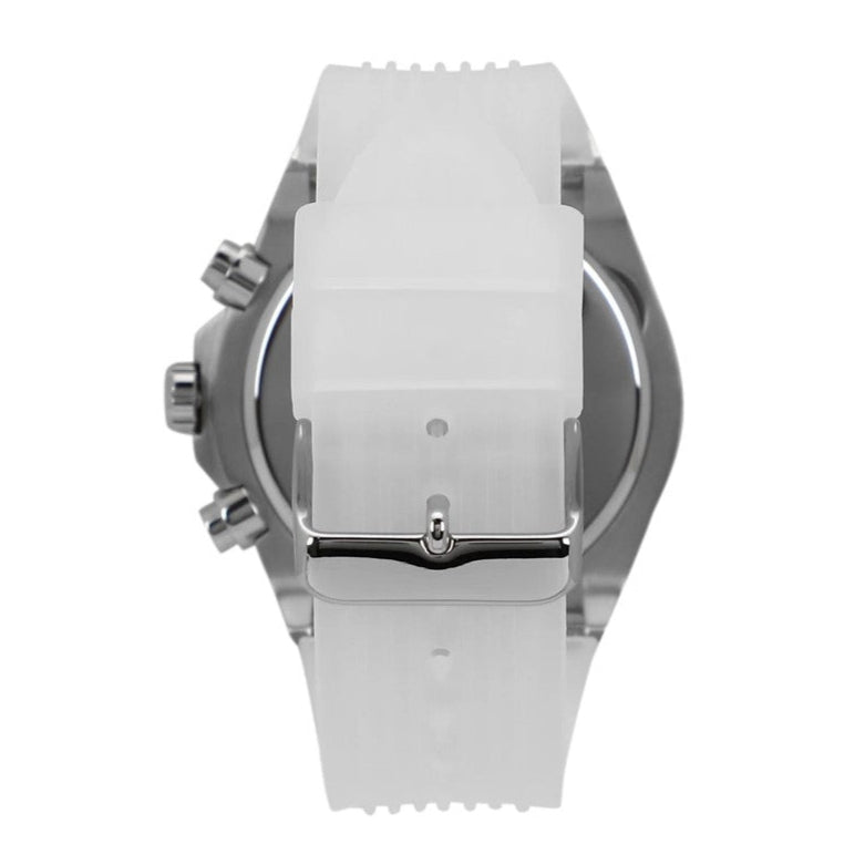 Guess Poseidon Chronograph Rainbow Dial White Silicone Strap Watch For Men - GW0425G4