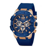 Guess Navigator Chronograph Blue Dial Blue Rubber Strap Watch for Men - GW0264G4