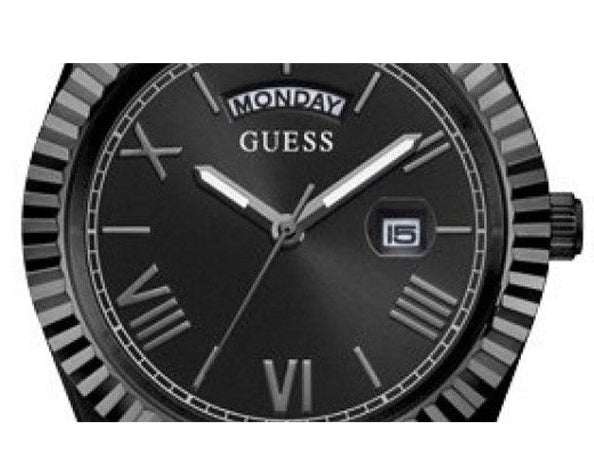 Guess Connoisseur Black Dial Black Silicone Strap Watch For Men - GW0335G1